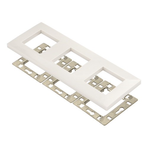 Рамка 3-постовая 45х45, с суппортами, белая